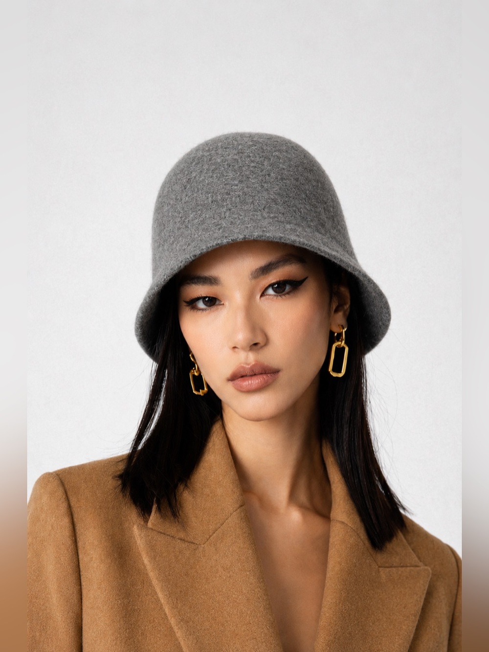 Elegant Minimalist Gray Cloche Hat